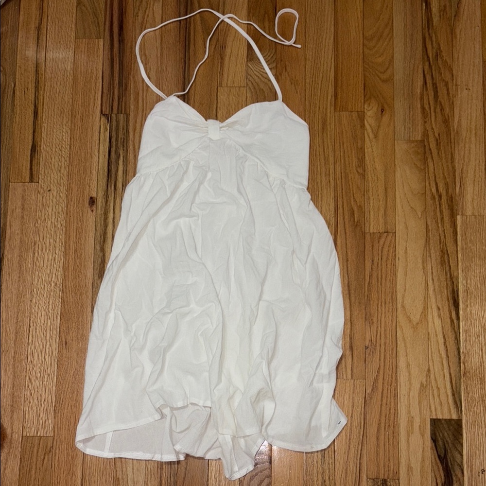 SHEIN solid ruched bust tie shoulder cami dress